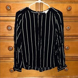 H&M Black and White Striped Blouse